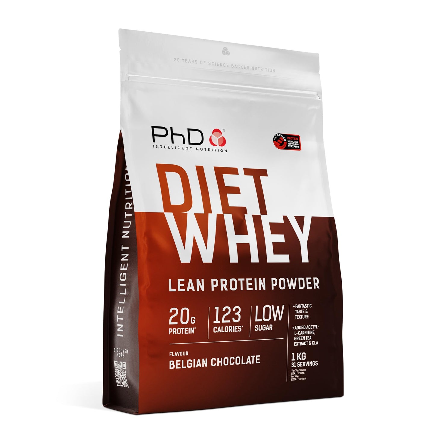 PhD Nutrition Diet Whey Low Calorie Protein Powder, Low Carb, High Protein Lean Matrix, Chocolate Peanut Butter Protein Powder, High Protein, 40 Servings Per 1 kg Bag