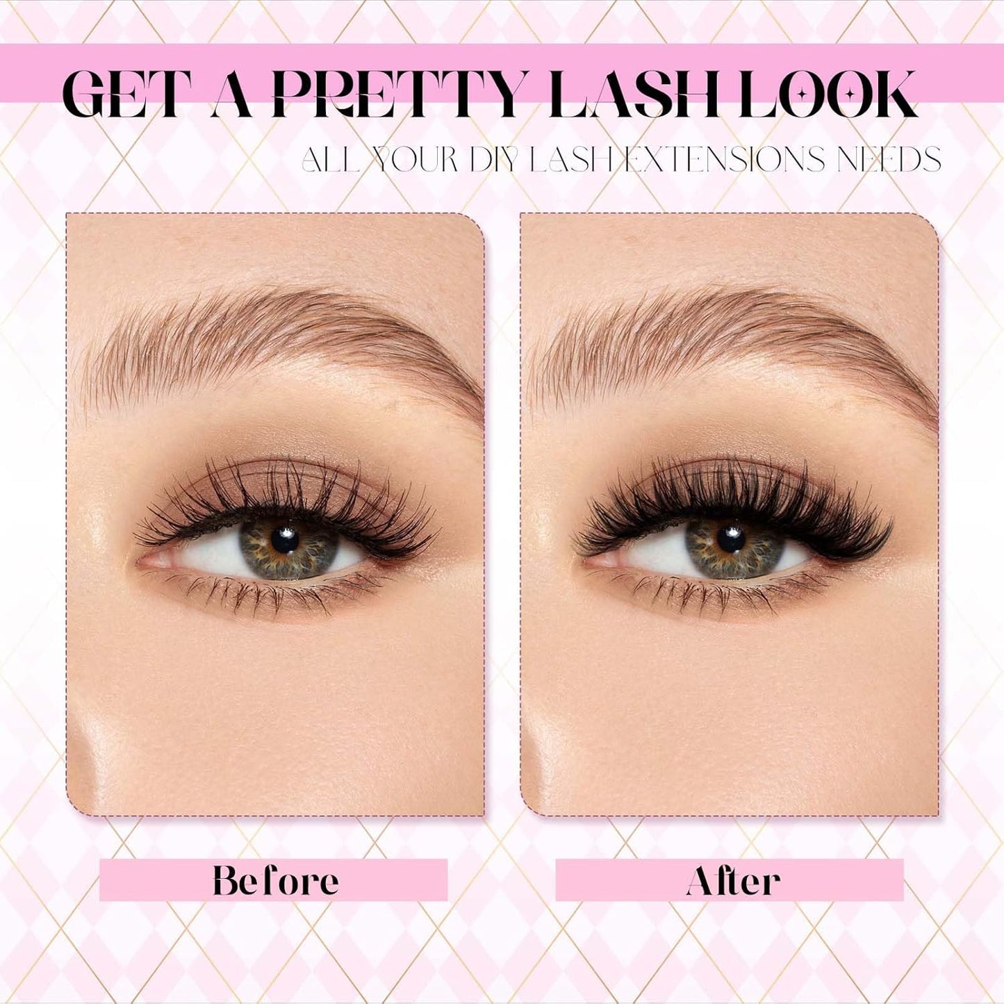 FADLASH DIY Lash Extension Kit Individual Lashes Clusters30P+40P D Curl 8-16mm Lash Bond and Seal, Clusters Lash Glue Remover and Eyelash Tweezers for Eyelash Extensions