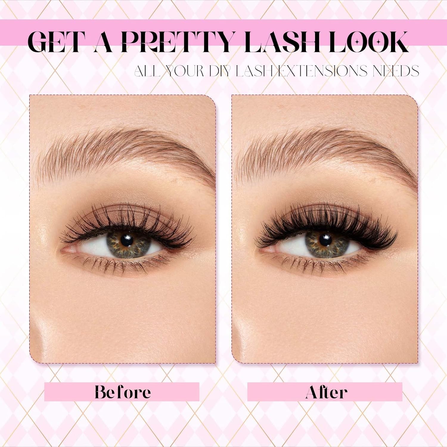 FADLASH DIY Lash Extension Kit Individual Lashes Clusters30P+40P D Curl 8-16mm Lash Bond and Seal, Clusters Lash Glue Remover and Eyelash Tweezers for Eyelash Extensions