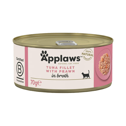Applaws Natural Wet Cat Food, Multipack Chicken and Fish Selection in Broth 70 g Tin (Pack of 12)