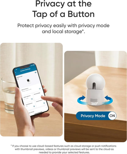 eufy Security Indoor Cam E30 4K UHD Indoor Security Camera, Latest Generation, Dog/Baby/Pet Camera, Colour Night Vision, Human/Pet Auto Tracking, 360° Surveillance, Works with Homekit