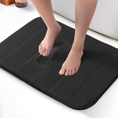 KEPLIN Memory Foam Bath Mat - Ultra-Soft, Highly Absorbent, Non-Slip, Machine Washable - Luxurious Comfort for Home & Bathroom Floors (Light Blue, 40 x 60cm)