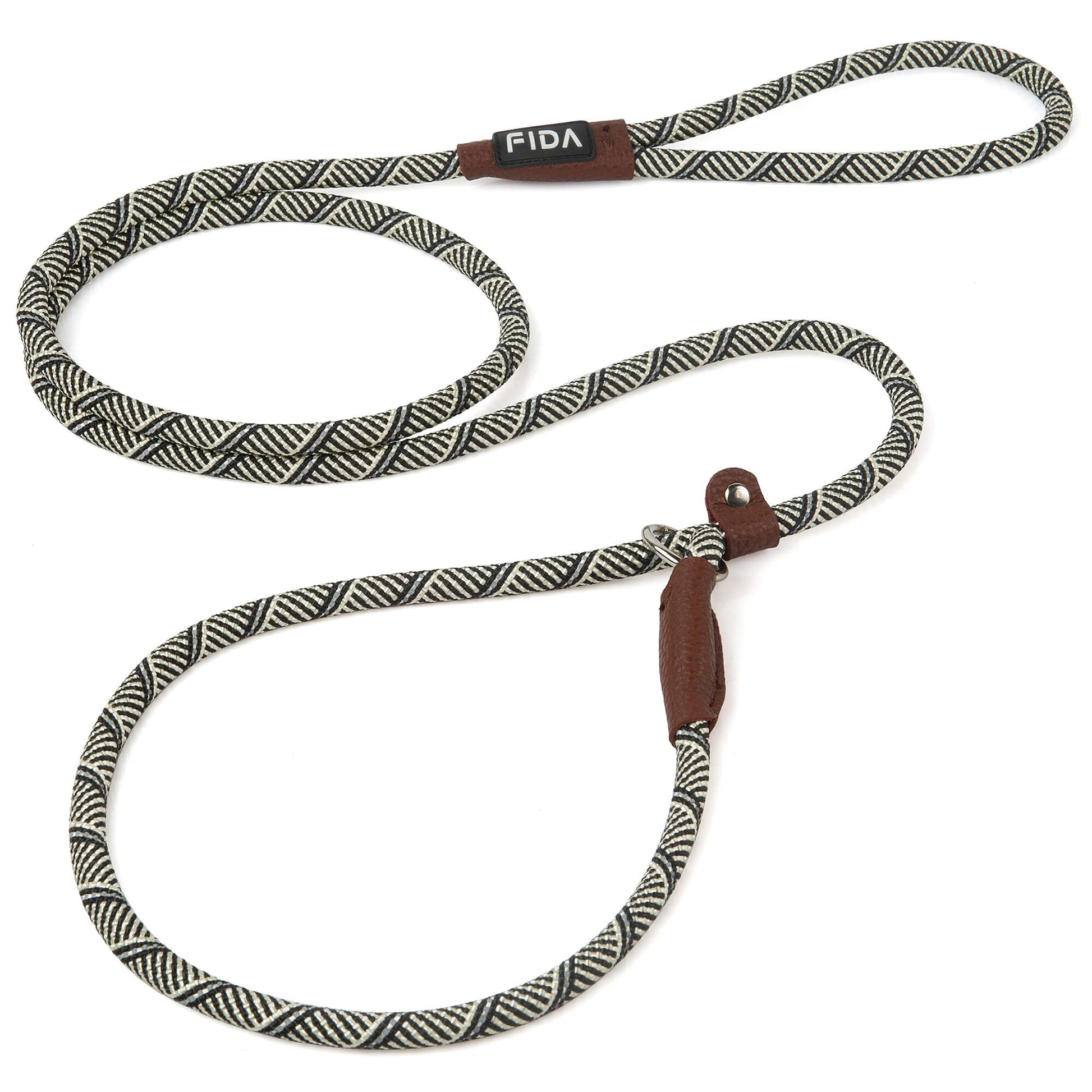 Fida Slip Rope Dog Lead | 1.8m, One-Size-Fits-All, Slip-On Rope Leash. Easy to Slip On, No Collar or Harness Needed. Durable & Weather Resistant Climbers Rope with Reflective Stitching (Green)