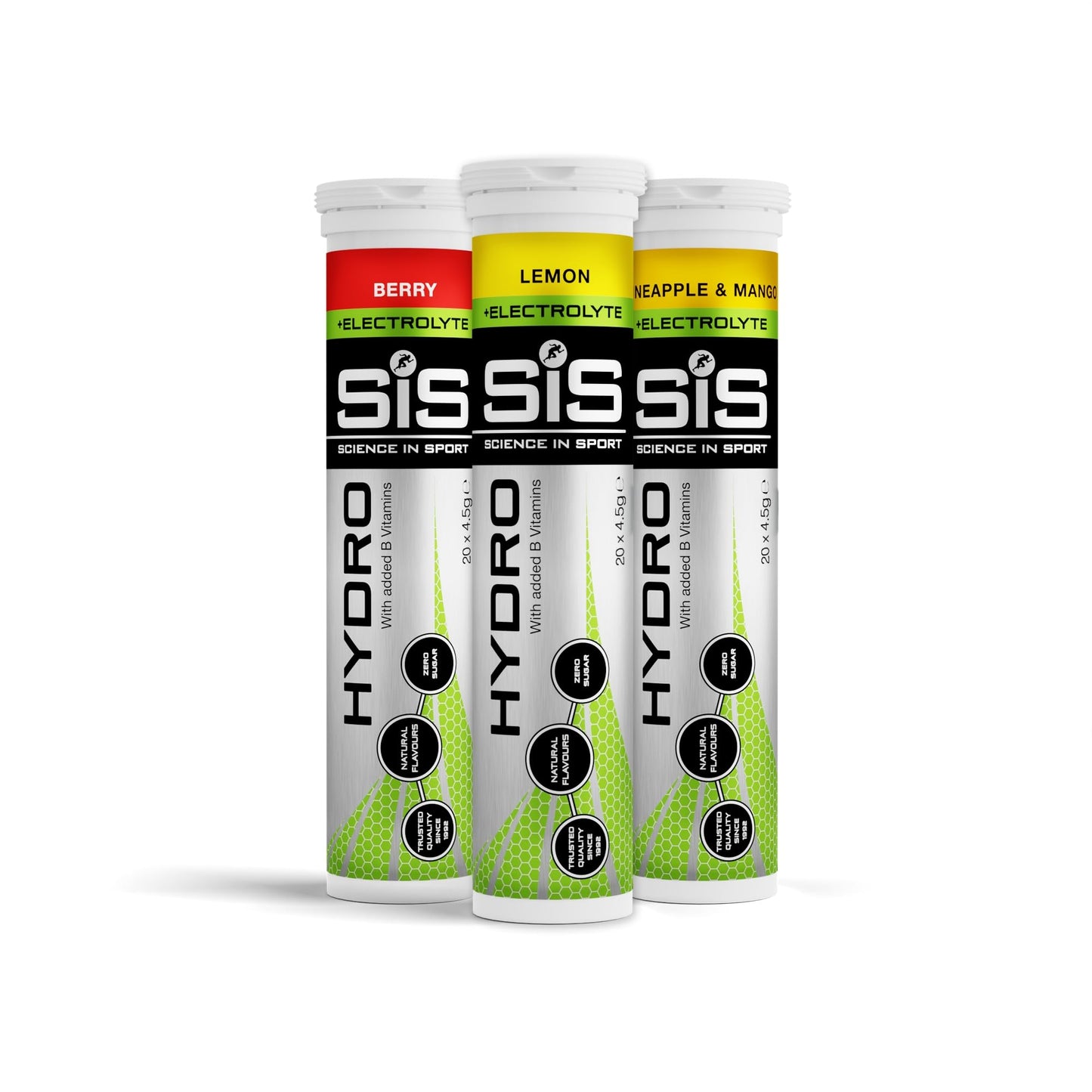 Science In Sport Hydro Hydration Tablets, Gluten-Free, Zero Sugar, Berry Flavour Plus Electrolytes, 20 Effervescent Tablets