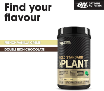 Optimum Nutrition Gold Standard 100% Plant Based Protein Powder for Men and Women, Vegan Protein Shake Powder, Post Workout, or anytime throughout the day, Vanilla Flavour, 21 Servings, 684g