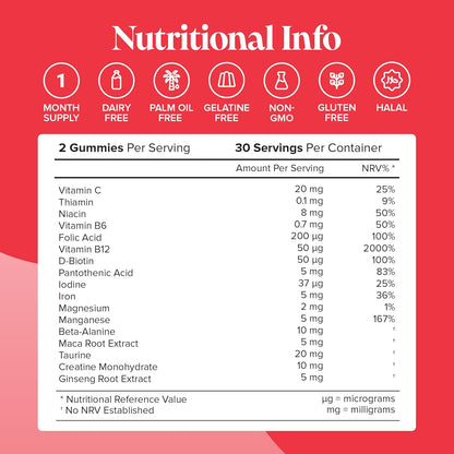 Energy Gummies - High Strength Energy Chews – Tastier Than Energy Gels, Drinks, Tablets and Pills – Caffeine Free Energy Boost Supplements for Running, Cycling, Studying - Made by Novomins