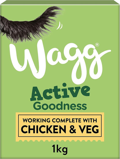Wagg Active Goodness Complete Dry Adult Dog Food Beef & Veg 12kg - For All Active Working Dog Breeds