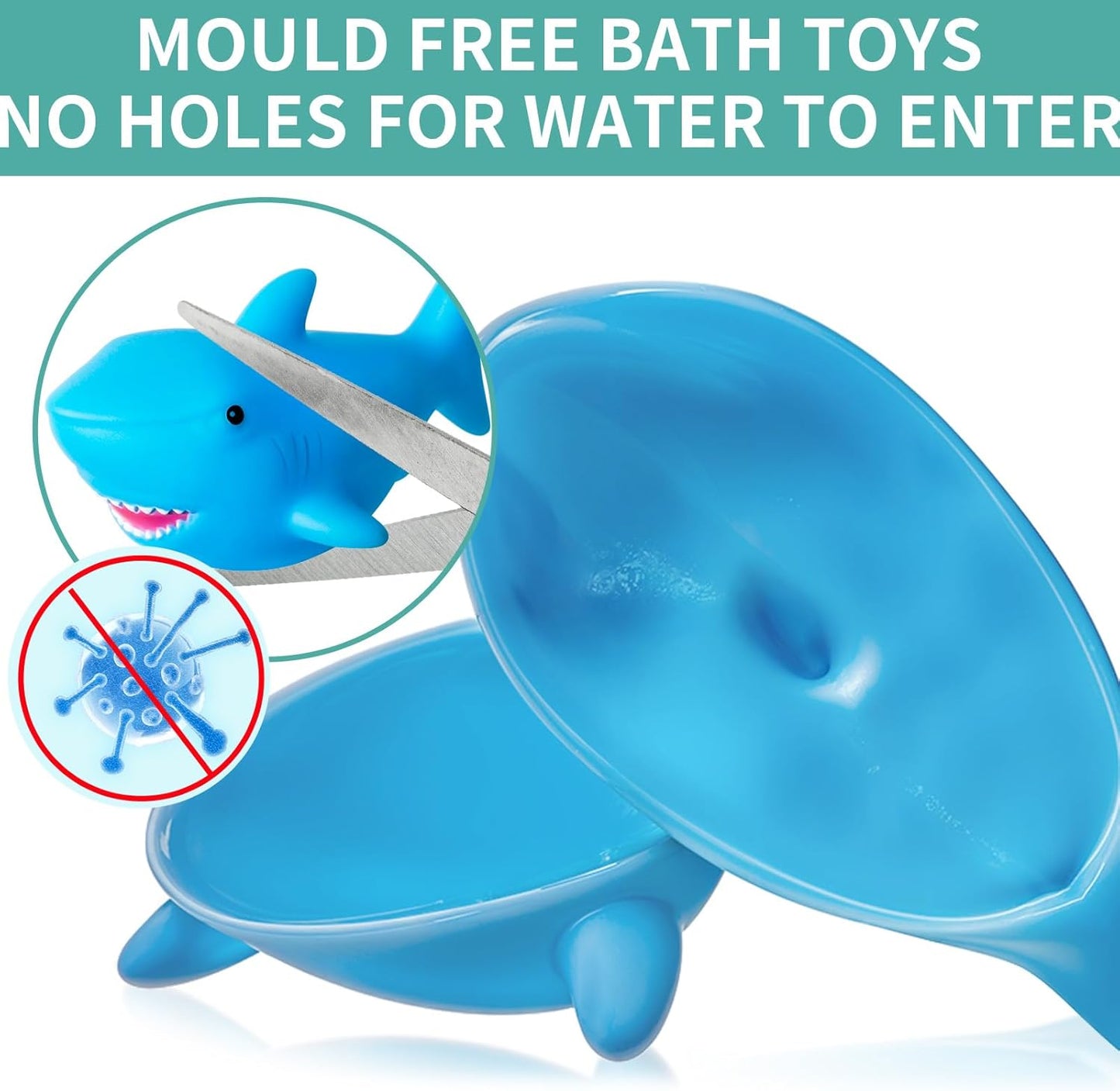 No Hole No Mould Baby Bath Toys - 9PCS Mould Free Bath Toys for 1 2 3 4 Year Olds Toddler Kids Swimming Pool Toys Sea Animals Water Toys for Boys Girls