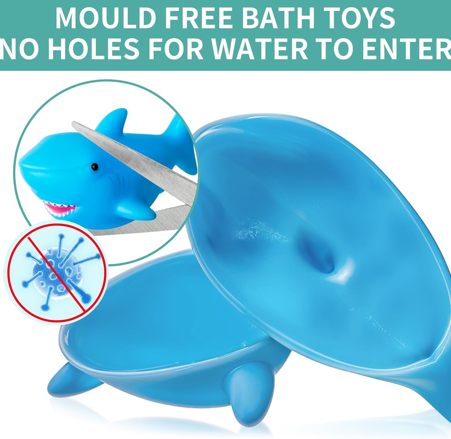 No Hole No Mould Baby Bath Toys - 9PCS Mould Free Bath Toys for 1 2 3 4 Year Olds Toddler Kids Swimming Pool Toys Sea Animals Water Toys for Boys Girls