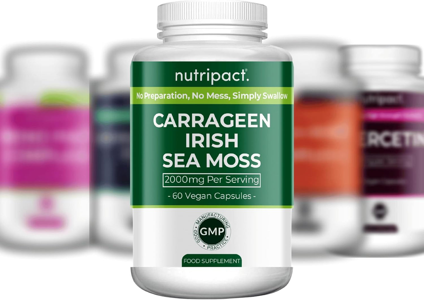 Sea Moss Capsules, Bladderwrack and Burdock Root - 3280mg per Serving - One a Day High Strength - Easy to Swallow - Natural Source of Iodine - Chondrus Crispus - 60 Vegan Capsules