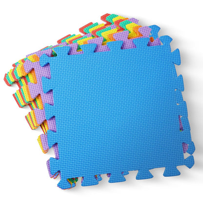 Foam Baby Play Mat (29x29cm) – Thick & Soft EVA Foam Interlocking Floor Tile Matting for Children – Large Multi Colour, Safe & Comfortable 7mm Thick Play Flooring (9pc)