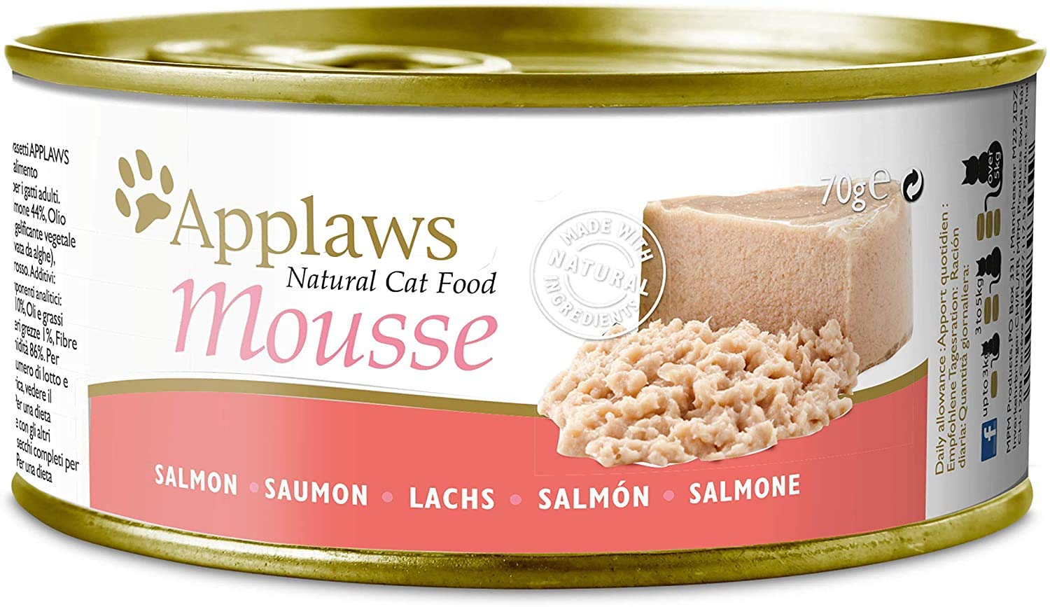 Applaws Natural Wet Cat Food, Multipack Chicken and Fish Selection in Broth 70 g Tin (Pack of 12)