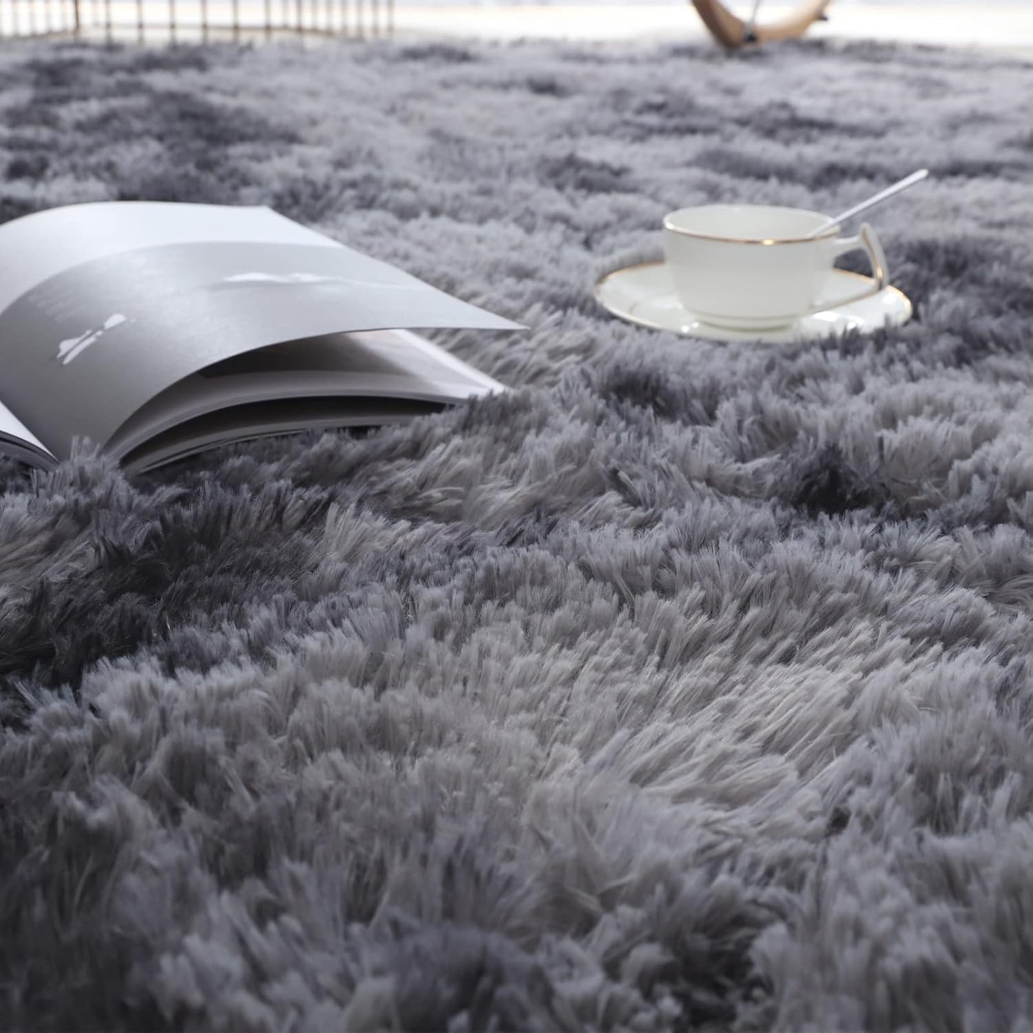 Rugs Living Room Large Rugs Bedroom Anti Skid Rug Shaggy Soft Rug for Living Room Bedroom Play Area Kids Room Luxury Decorative (Dark Grey, 180x270cm)