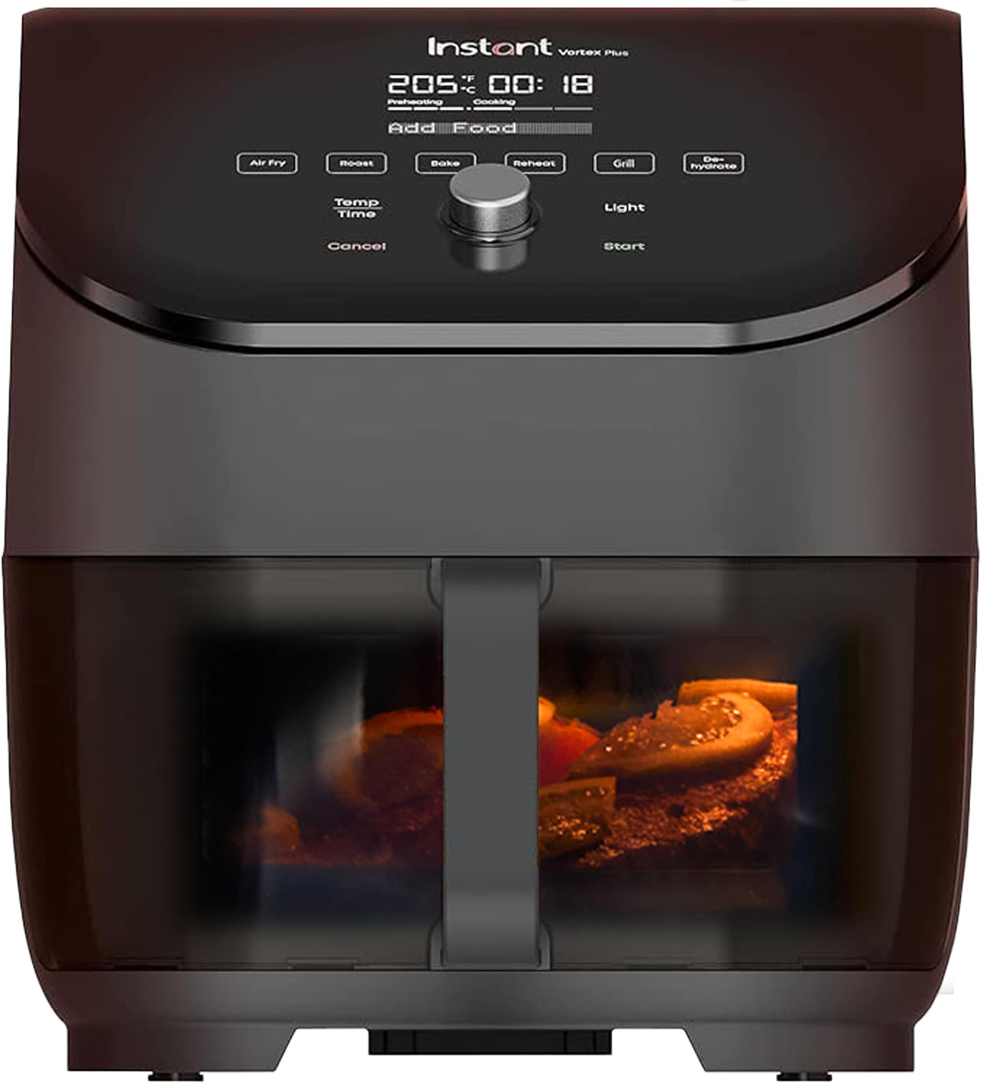 Instant Vortex Digital Single Drawer Air Fryer with Easy to Use 4 Smart Programmes - Air Fry, Bake, Roast and Reheat Capacity, Non-Stick and Dishwasher Safe Basket, Black - 5.7 Litre, 1700W