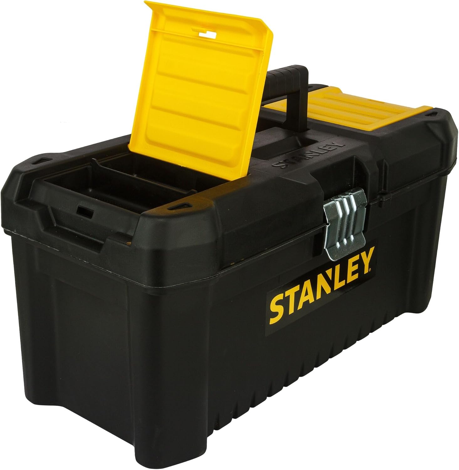 STANLEY Essential Tool Box (16in), Durable Storage Solution with Removable Tote Tray and Organisers, for Parts and Tools Storage, STST1-75518