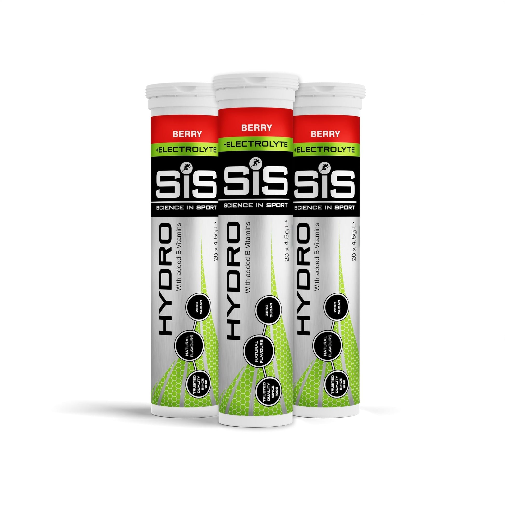 Science In Sport Hydro Hydration Tablets, Gluten-Free, Zero Sugar, Berry Flavour Plus Electrolytes, 20 Effervescent Tablets