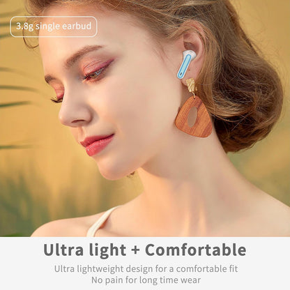 Wireless Earbuds, Bluetooth 5.3 Headphones in Ear with HiFi Stereo Deep Bass, 4 ENC Noise Cancelling Mic Wireless Earphones 40H Playtime, Bluetooth Earbuds Dual LED Display, IP7 Waterproof, Lake Blue