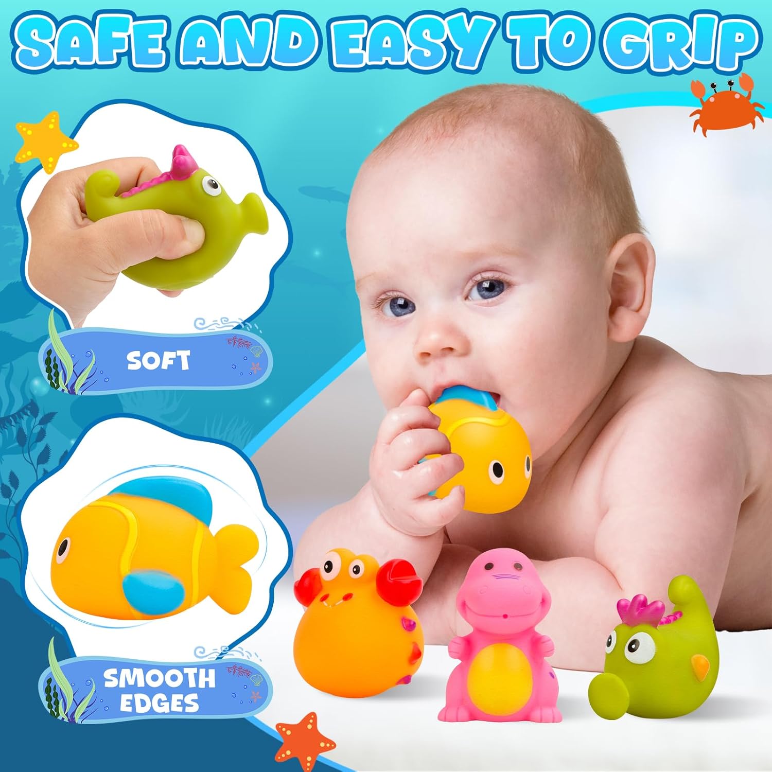 Jovicos No Hole No Mould Baby Bath Toys - 9PCS Dinosaurs Sea Animals Bath Toys For 1 2 3 4 Year Old Boys Girls Toddler Kids Swimming Pool Toys