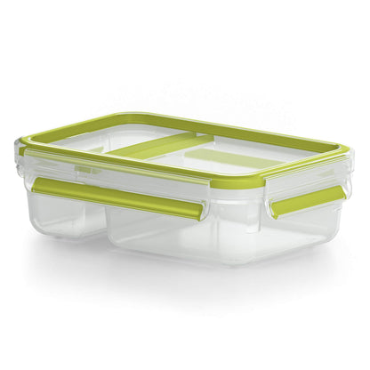 Tefal Master Seal To Go Salad Bowl, Round Food Storage, Clear, Green, 1 l