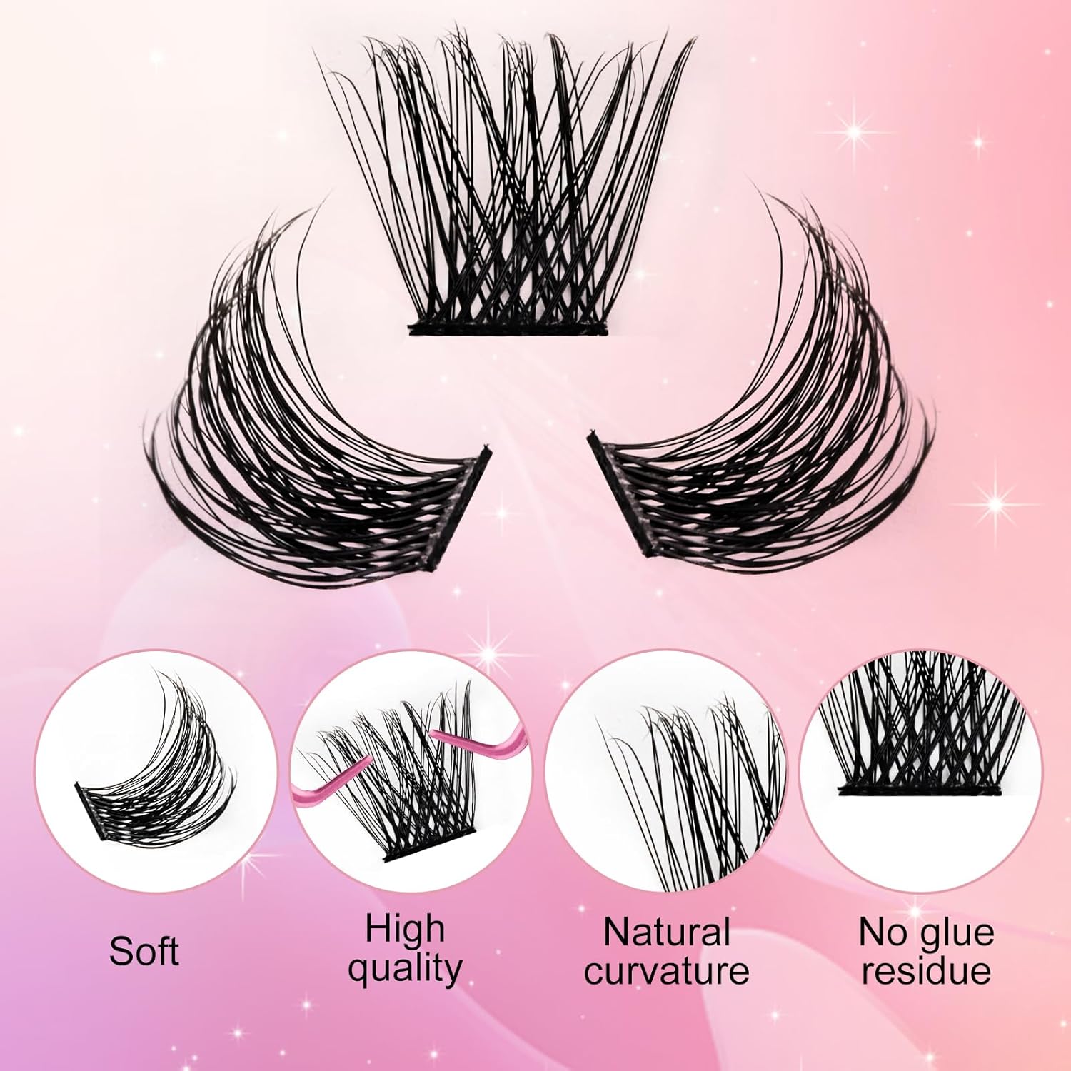 FADLASH Individual Cluster Lashes Extensions 120Pcs 40D 0.07 D Curl 8-16mm Mixed Trays Eyelashes DIY Multiple Shapes Eyelash Customize Your Look at Home for Beginners