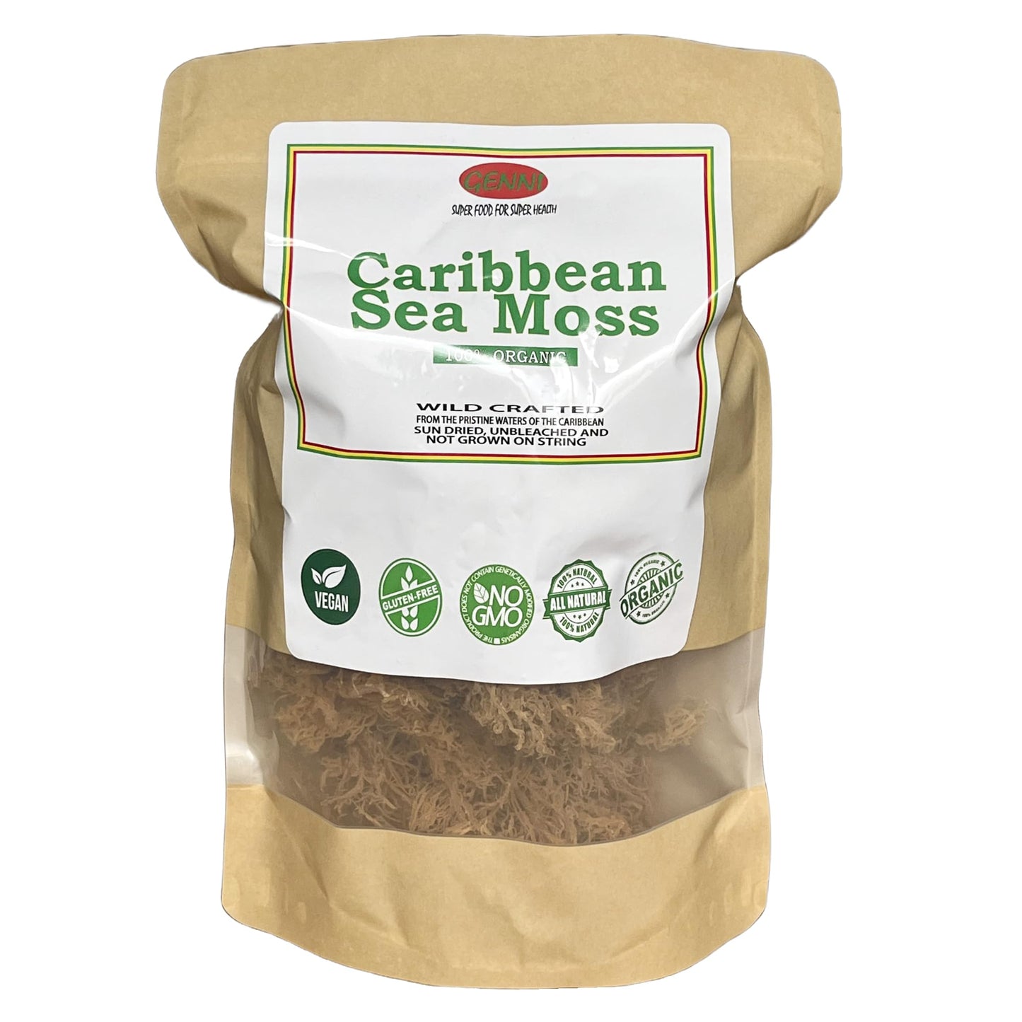 Wild crafted Sea Moss (Irish moss) from the pristine Caribbean Sea Unbleached & NOT grown on string 50g