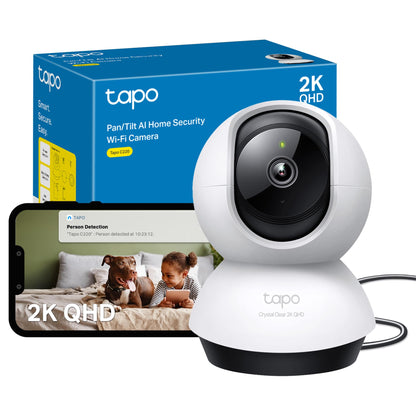 Tapo C211 2K 3MP Pan/Tilt Indoor Camera House Security Camera, WiFi Camera, No Monthly Fee, AI Detection, Dog Camera, Baby Camera Monitor, CCTV, 360° View, Night Vision, Works with Alexa & Google