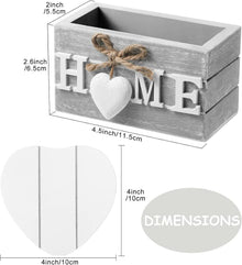 Patelai Wooden Heart Coasters for Drinks Set of 6 Funny Farmhouse Coasters with Holder for Coffee Table Protection Housewarming Gifts New Home Decoration, 4 Inch(Home, Grey)