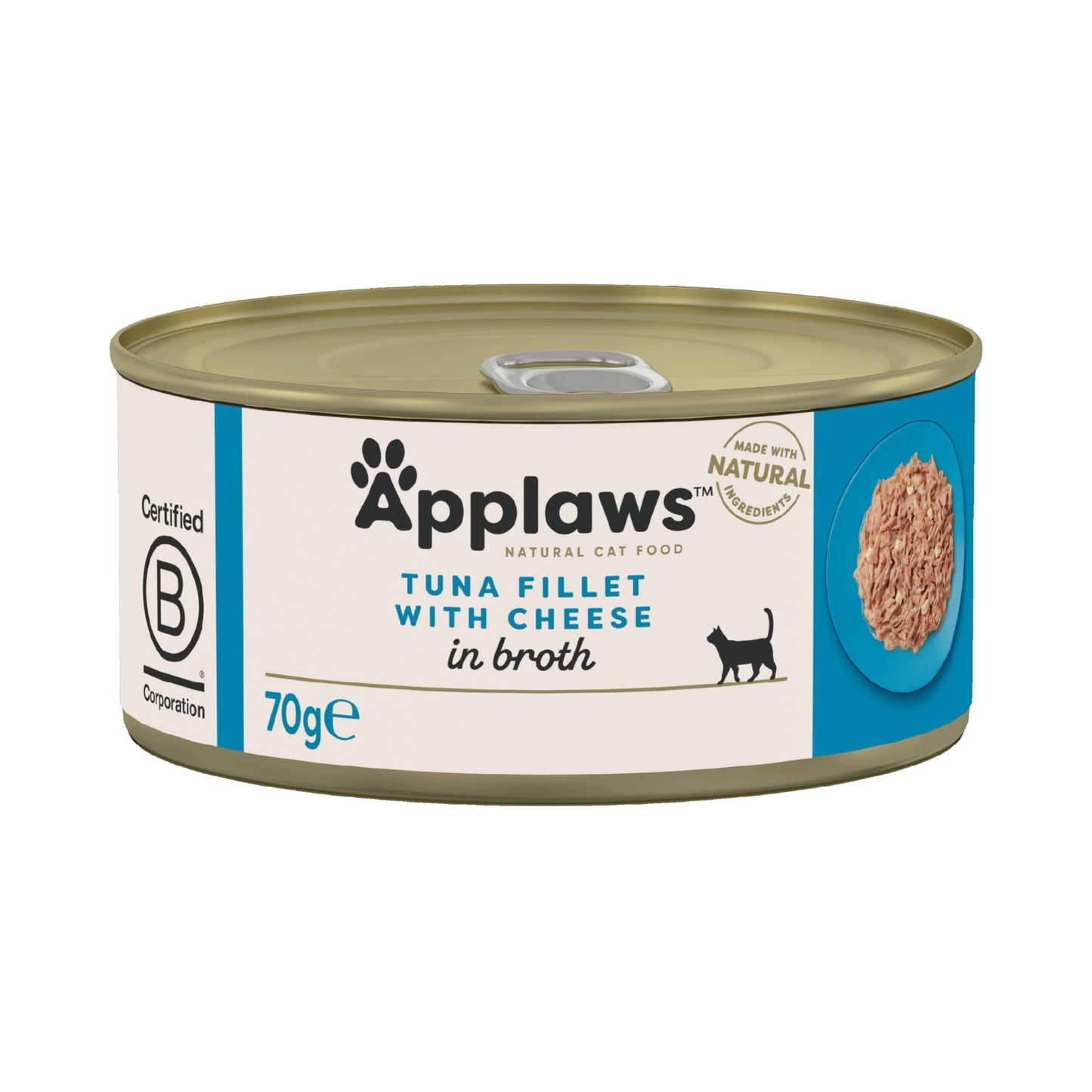 Applaws Natural Wet Cat Food, Multipack Chicken and Fish Selection in Broth 70 g Tin (Pack of 12)