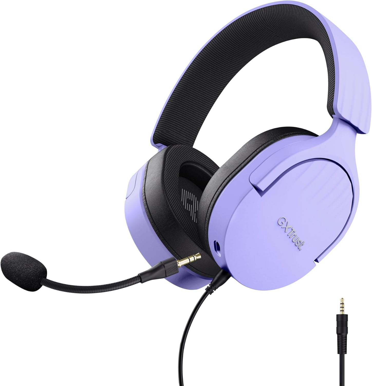 Trust Gaming GXT 489 Fayzo Gaming Headset for PC, PS5, PS4, Xbox Series X|S, Switch, Mobile, 3.5 mm Jack, 35% Recycled Plastics, Over-Ear Wired Headphones with Noise Cancelling Microphone - Purple