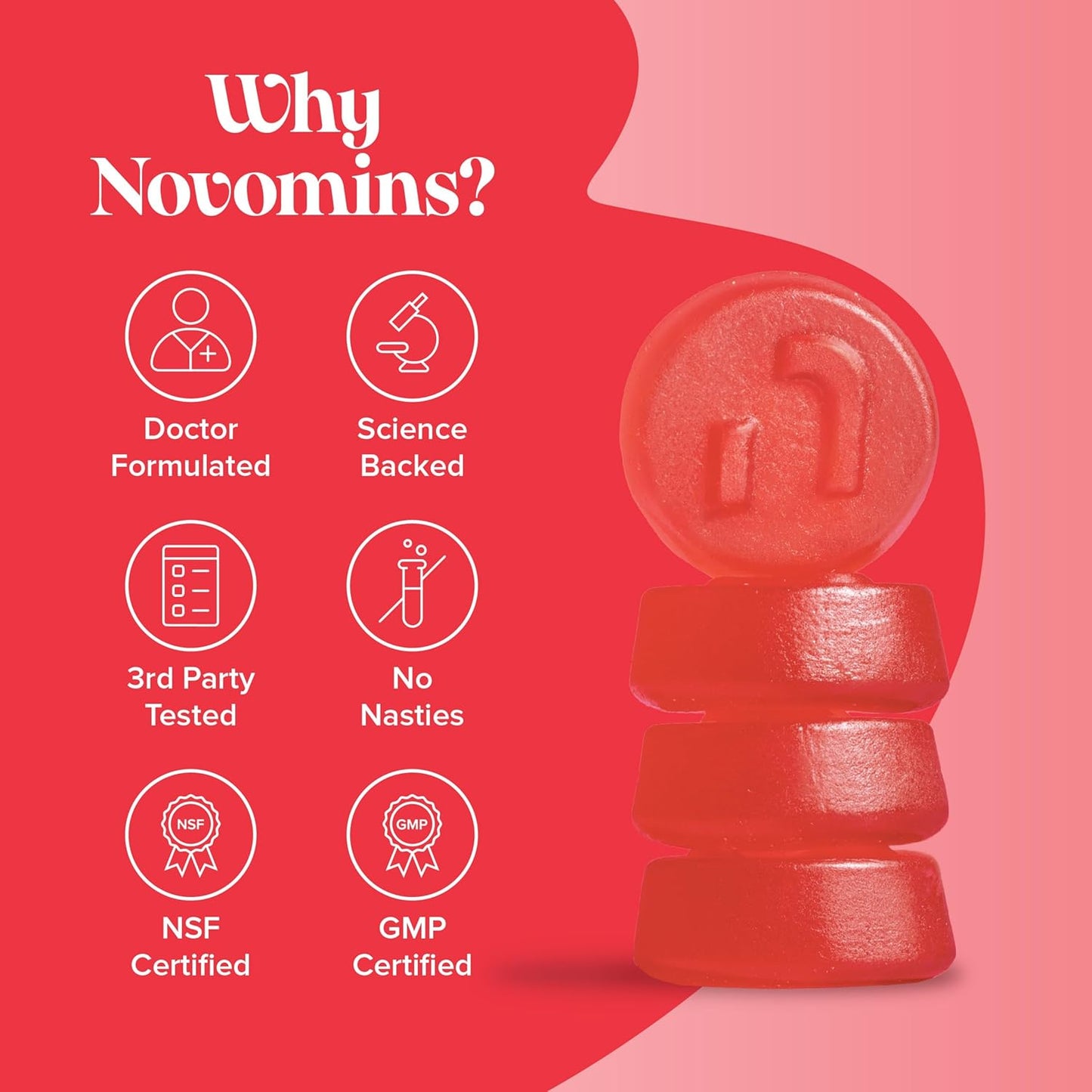 Energy Gummies - High Strength Energy Chews – Tastier Than Energy Gels, Drinks, Tablets and Pills – Caffeine Free Energy Boost Supplements for Running, Cycling, Studying - Made by Novomins