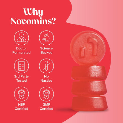 Energy Gummies - High Strength Energy Chews – Tastier Than Energy Gels, Drinks, Tablets and Pills – Caffeine Free Energy Boost Supplements for Running, Cycling, Studying - Made by Novomins