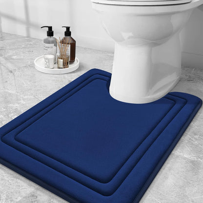 smiry Memory Foam Bath Mat - 40 x 60cm, Non-Slip, Super Absorbent, Comfortable - Machine-Washable Floor Rug, Dark Grey
