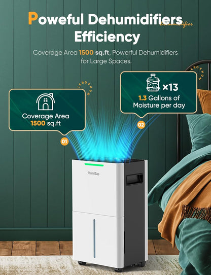 Dehumidifiers for Home Damp, Compressor Dehumidifier with Laundry Dry, Digital Humidity Display, Ultra-quiet, Energy-efficient, Continuous Drainage and 24 Hour Timer, Ideal for Damp, Laundry Drying