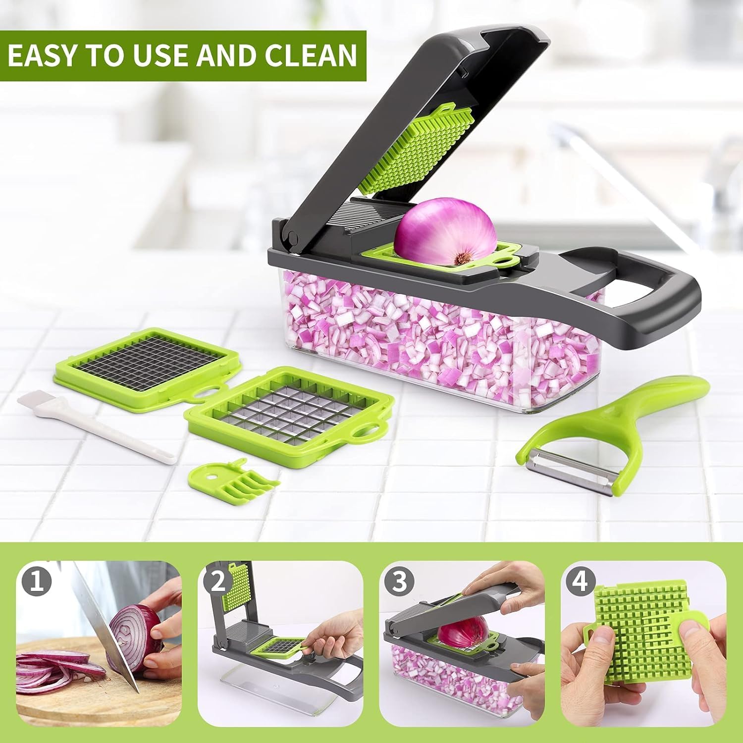 Tirana 19 in 1 Vegetable Chopper Box Onion Chopper Salad Chopper Food Dicer Mandoline Vegetable Slicer Mandolin Slicer Onion Cutter