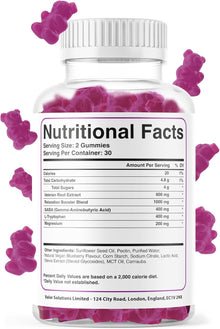 Sleep Gummies with Magnesium | Blueberry Dreams Flavour | Night Bedtime Support | Vegan Chewable Gummys 60 Gummies (30 Servings)