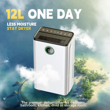 12L/Day Dehumidifier for Home Smart Humidity Control, Digital Display, Laundry & Sleep Modes, 2L Water Tank & Drain Hose, 24H Timer, Child Lock, Low Noise Portable Air Dryer for Bedroom, Bathroom