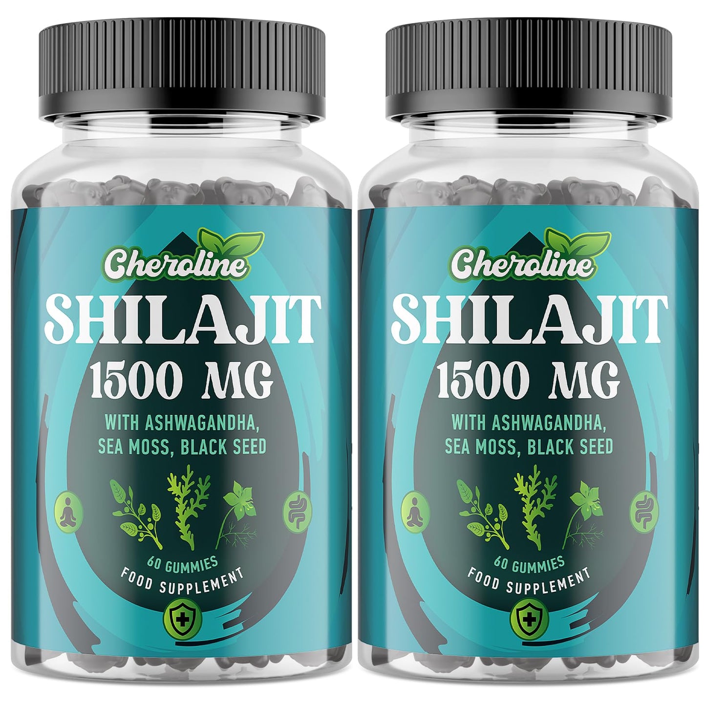 Shilajit Sea Moss and Ashwagandha Gummies 1500mg Per Serving, Enriched with 60% Fulvic Acid & 85+ Trace Minerals, High Strength Complex for Energy, More Convenient Than Resin (60 Count (Pack of 1))