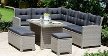 Barcelona Luxury 10 Seater Casual Dining Rattan Garden Set with Cushions, Grey/Brown, 191 x 177 x 87 cm