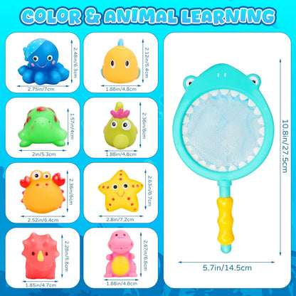 Jovicos No Hole No Mould Baby Bath Toys - 9PCS Dinosaurs Sea Animals Bath Toys For 1 2 3 4 Year Old Boys Girls Toddler Kids Swimming Pool Toys