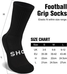 inaWarm Football Grip Socks for Men Women & Kids 3 Pairs, Breathable Cushioned Rugby Basketball School Football Socks with Non Slip Grip Tech, Arch Compression for Multi-Sport Training Boys Adults
