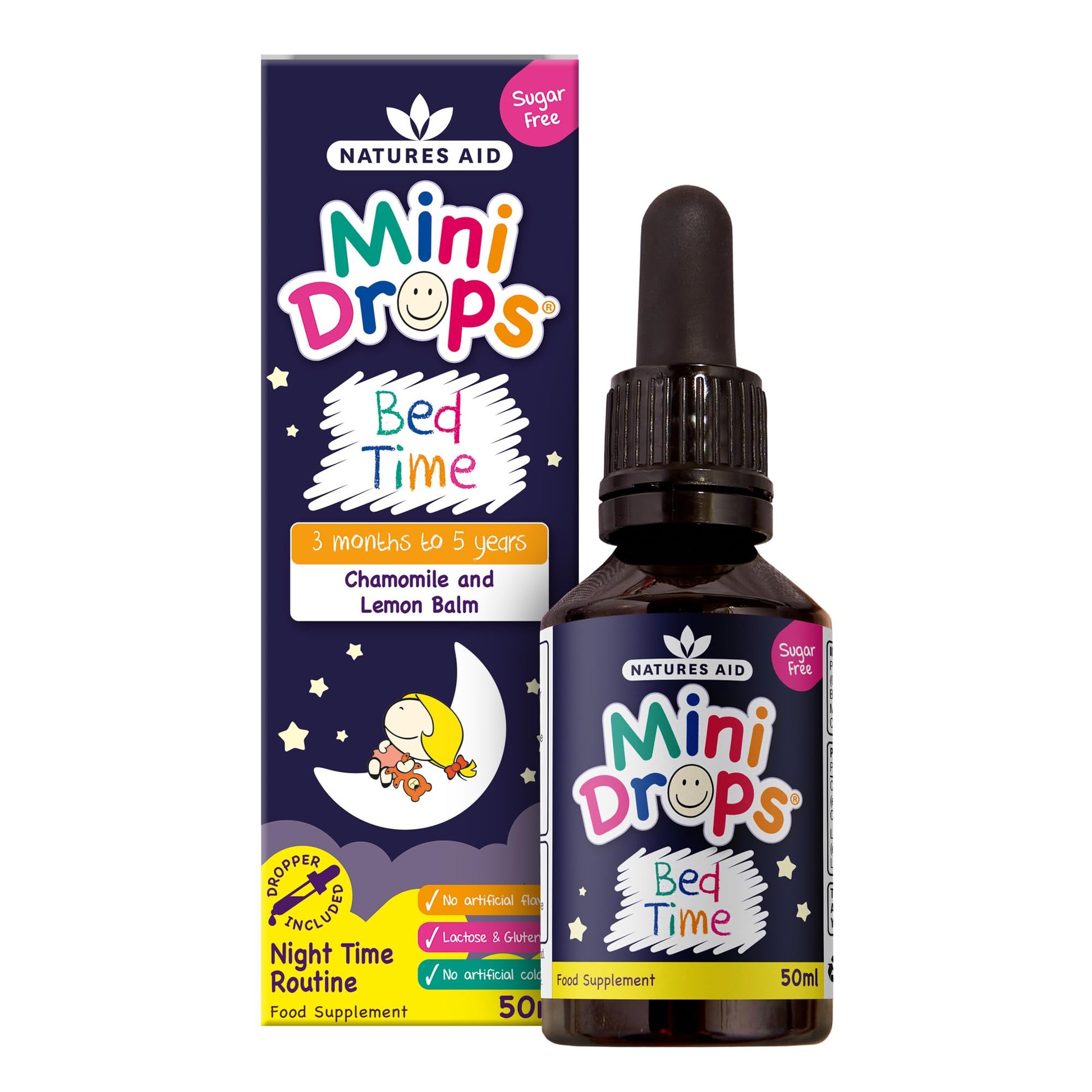 Natures Aid Mini Drops Multi-Vitamin for Babies & Kids 50ml – 9 Essential Vitamins Support Growth & Immune Health for Children Age 0-5 Years Old – Sugar Free Vegan Non-GMO Gluten-Free Dropper Included