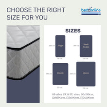 Hybrid Memory Foam & Spring Mattress - 4ft6 Double | 20cm Thick Hydro Memory Foam & Spring Coil Mattress | Body Support, Spinal Alignment & Pressure Relief | UK Made & Hypoallergenic