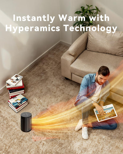 Electric Heater 1500W Space Silent Heaters for Home Low Energy, 4 Modes Portable Ceramic Fan Heater with Thermostat, Overheat & Tip Over Protection, 8H Timer, for Bedroom Indoor Use