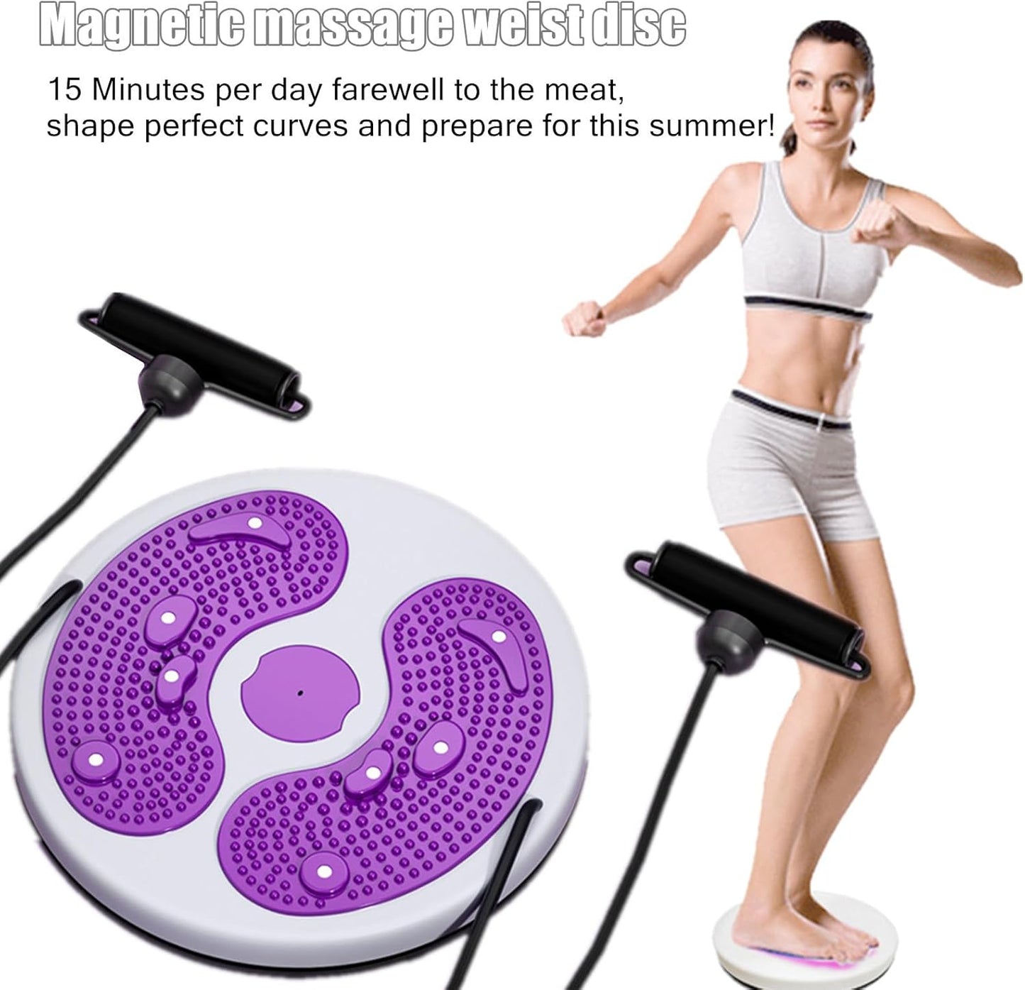 Waist Twisting Disc, Waist Whisper with Resistance Bands and Foot Massage, Body Shaping Waist Whisper Twisting Disc Board, Waist Trainer Machine for Exercise and Toning Workout Decoration (C)