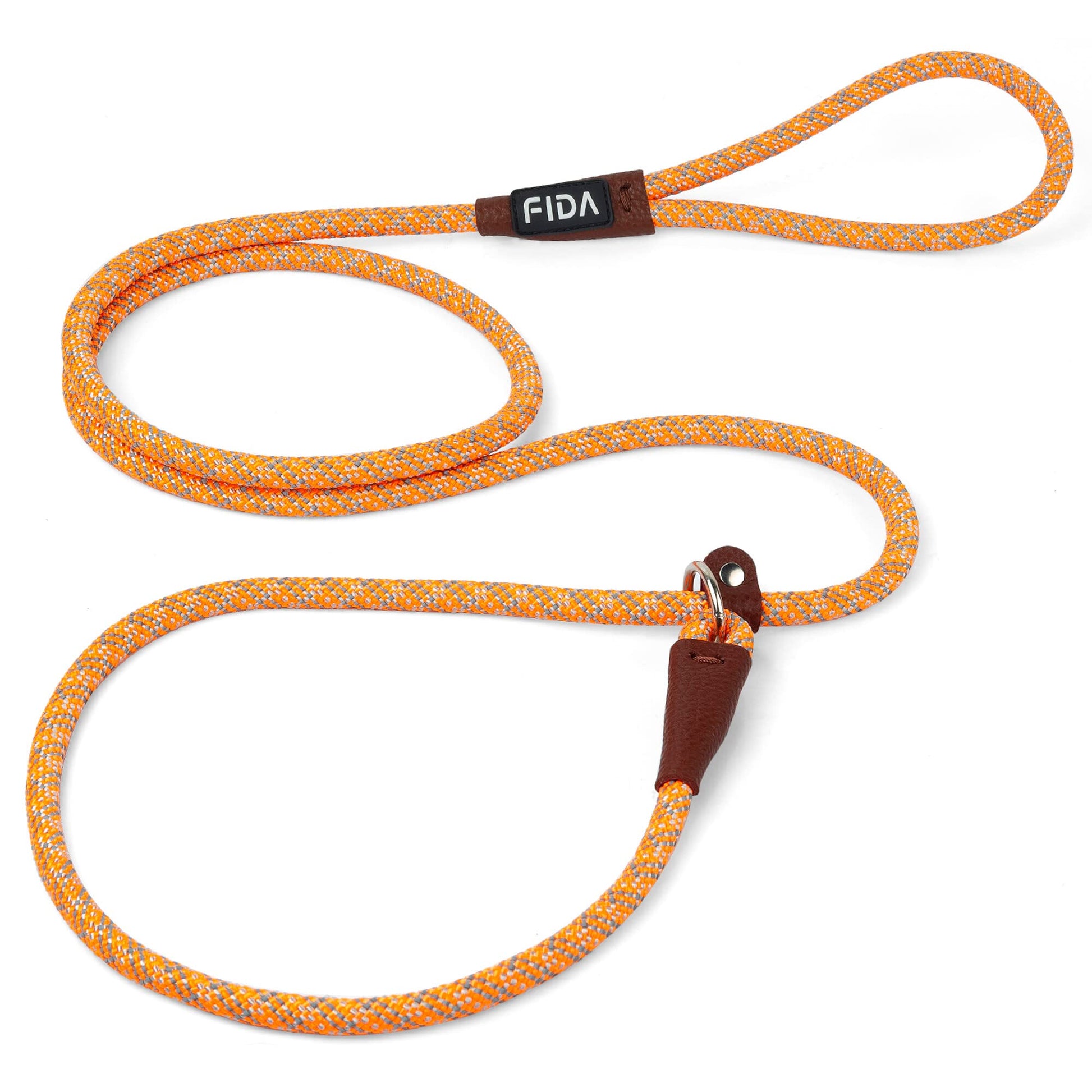 Fida Slip Rope Dog Lead | 1.8m, One-Size-Fits-All, Slip-On Rope Leash. Easy to Slip On, No Collar or Harness Needed. Durable & Weather Resistant Climbers Rope with Reflective Stitching (Green)