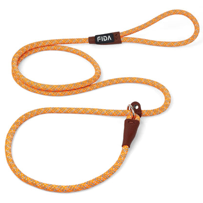 Fida Slip Rope Dog Lead | 1.8m, One-Size-Fits-All, Slip-On Rope Leash. Easy to Slip On, No Collar or Harness Needed. Durable & Weather Resistant Climbers Rope with Reflective Stitching (Green)