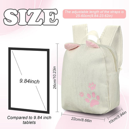 Girls Backpack, Corduroy Cute Backpack Mini Backpacks for Girls, Delicate Mini Backpack with Adjustable Strap for Travel, Party