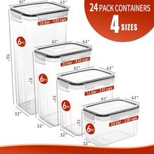 Skroam 24 Pack Airtight Food Storage Containers with Lids for Kitchen Pantry Organization and storage, BPA Free, Plastic Canister Set for Cereal, Pasta, Flour & Sugar - Spoon Set, Labels & Marker