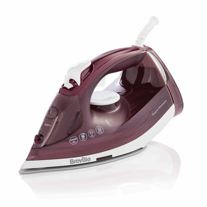 Breville SuperSteam Steam Iron | 2600 W | 190g/min Steam Shot | Smooth Ceramic Soleplate | 300 ml Water Tank | 2m Cord with 360° Action | Black & Copper | VIN442