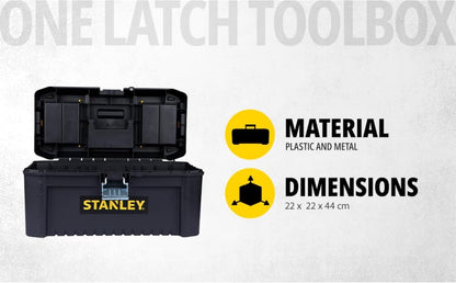 STANLEY Essential Tool Box (16in), Durable Storage Solution with Removable Tote Tray and Organisers, for Parts and Tools Storage, STST1-75518